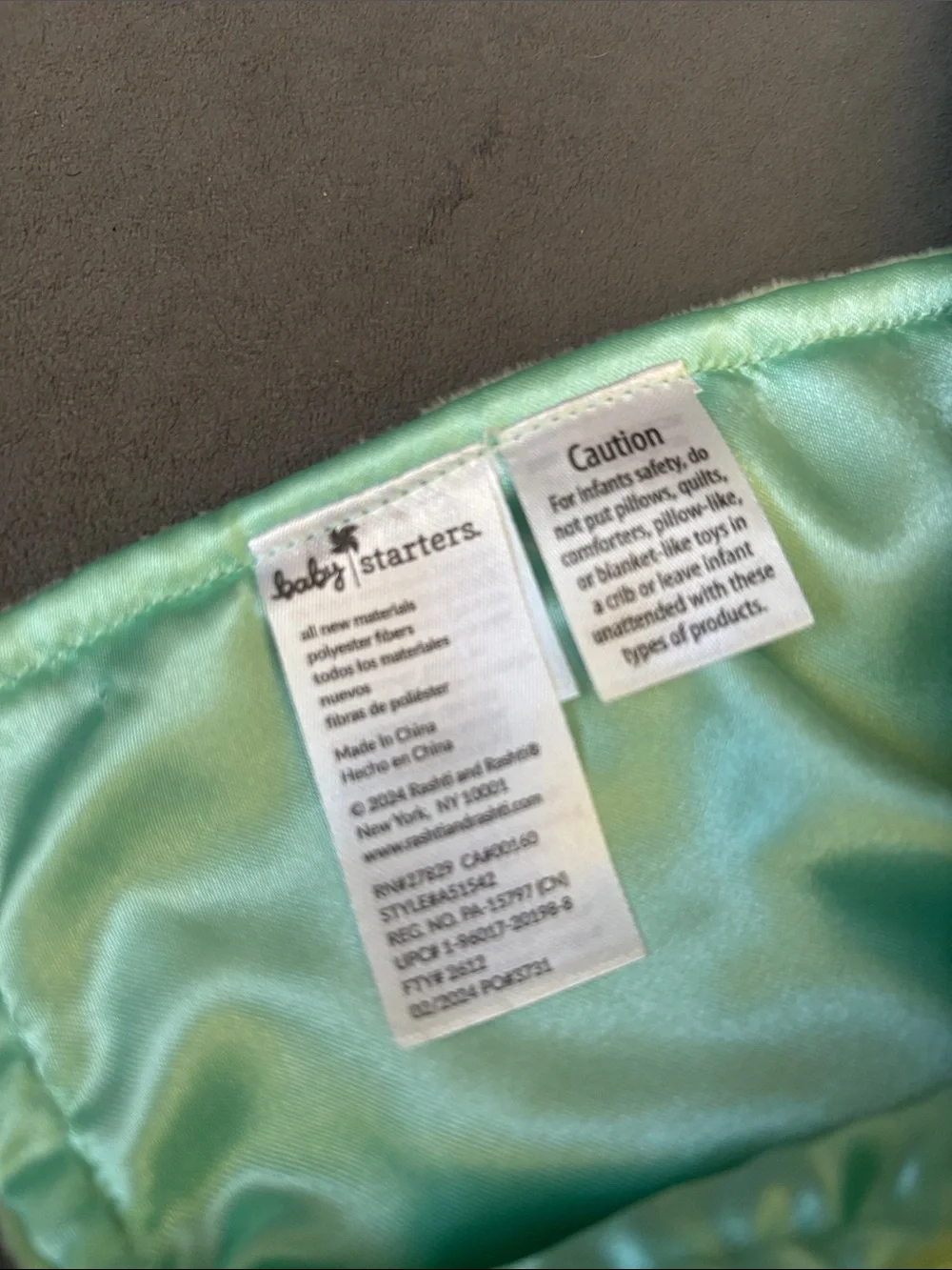 Baby Starters Green Elephant Lovey Security Blanket